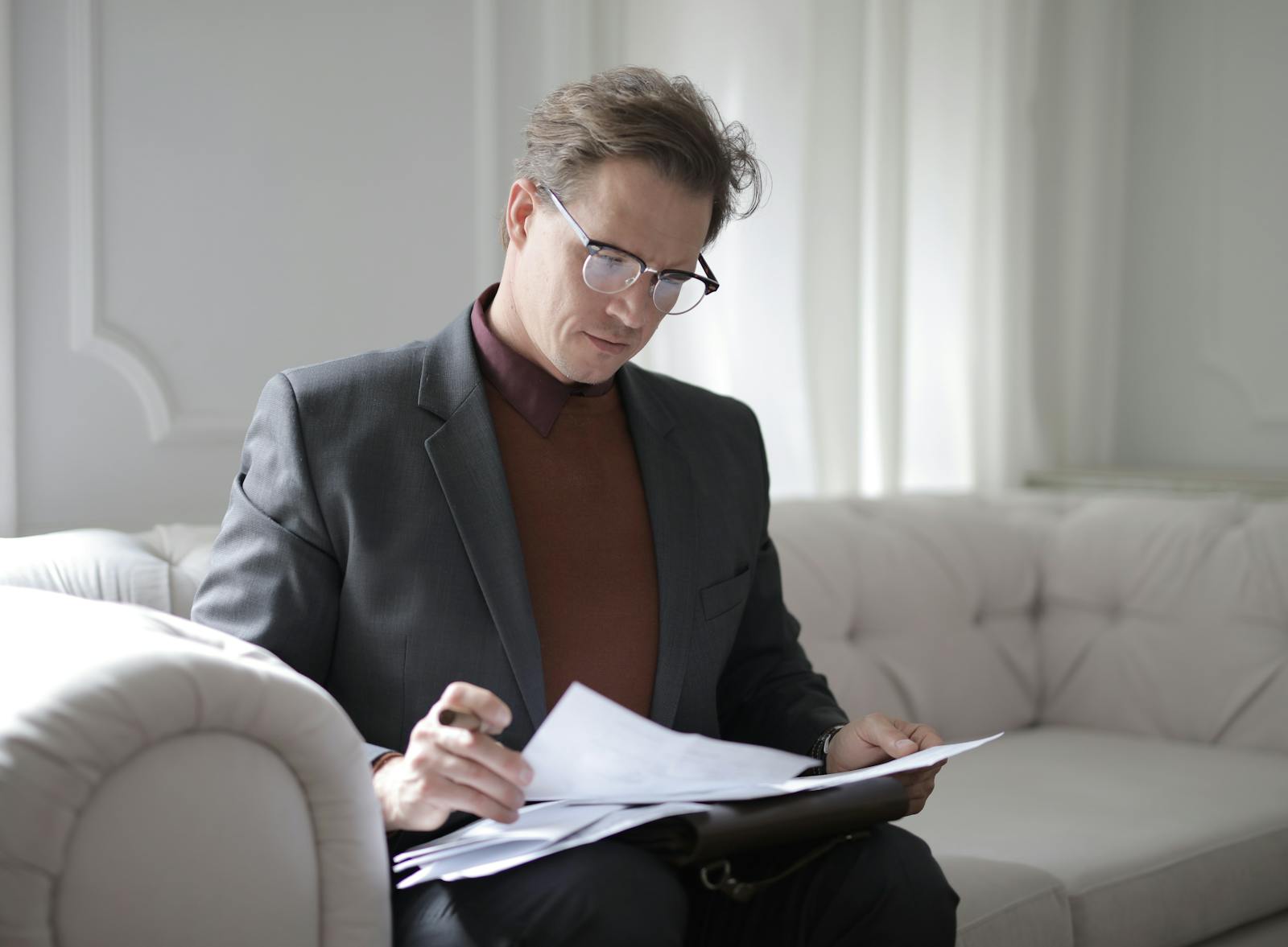 Commercial facility manager reviewing maintenance costs at a Georgia property